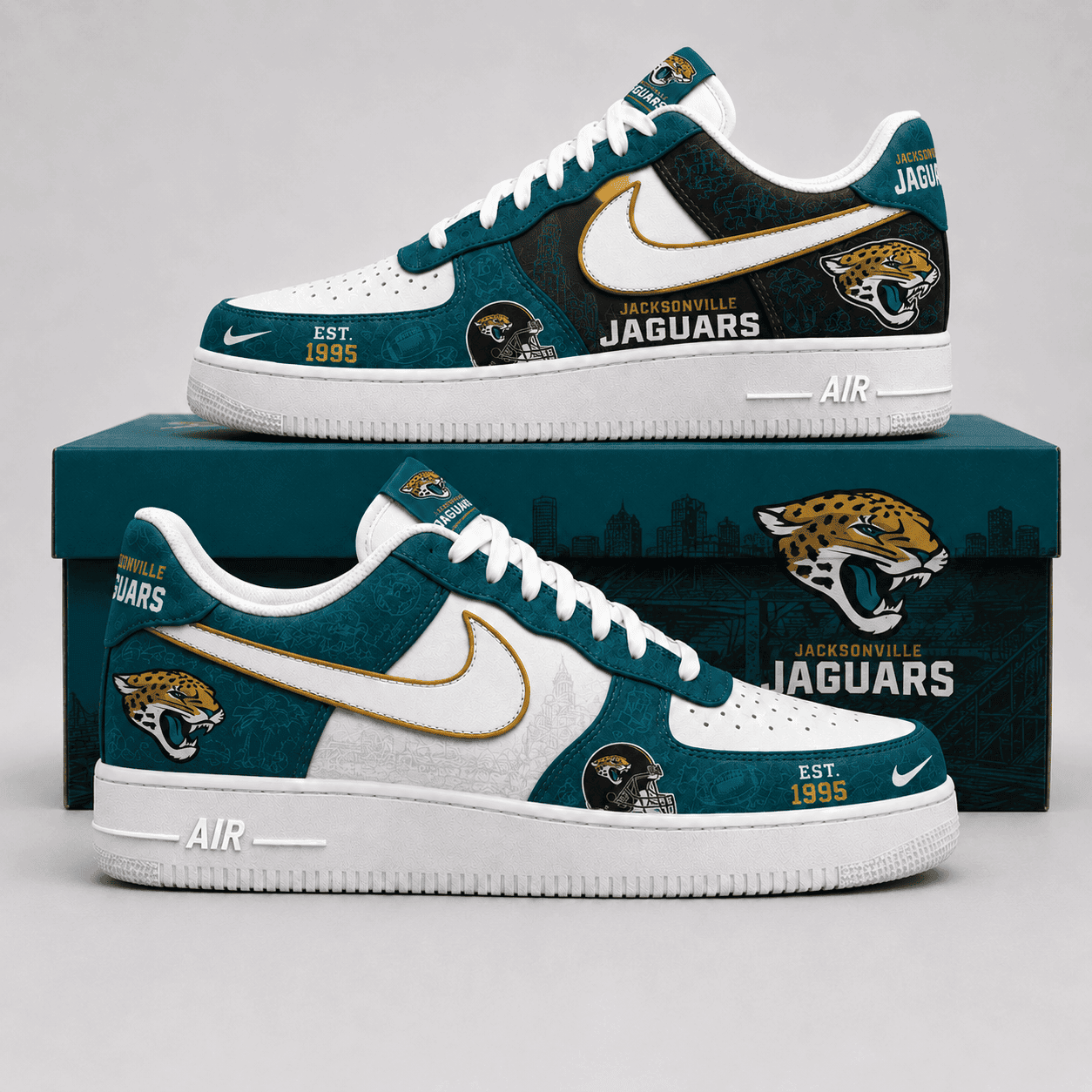 Jacksonville Jaguars | Premium NFL Game Ready Fan AF1 Shoes - VA35229