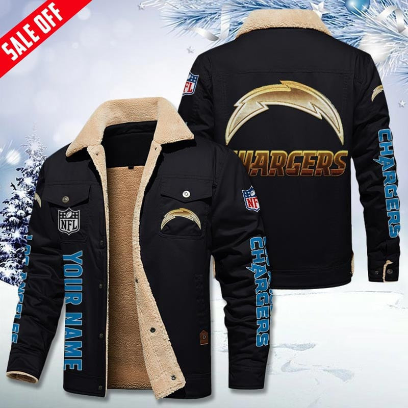 Los Angeles Chargers Personalized Sherpa Fleece Trucker Jacket DMHL0554