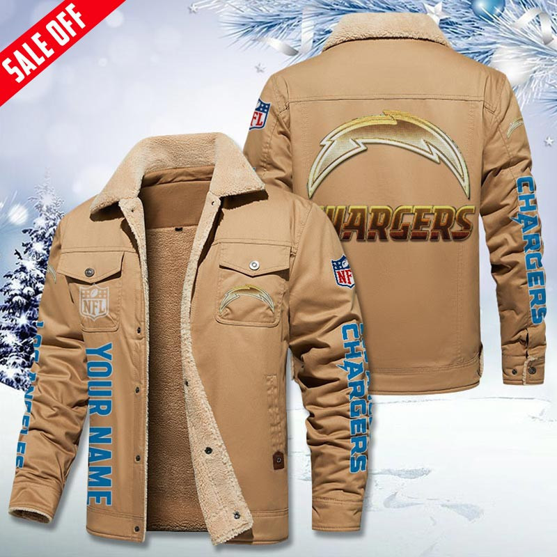 Los Angeles Chargers Personalized Sherpa Fleece Trucker Jacket DMHL0554