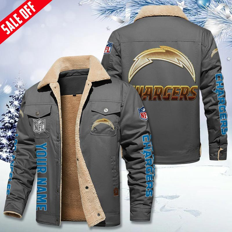 Los Angeles Chargers Personalized Sherpa Fleece Trucker Jacket DMHL0554