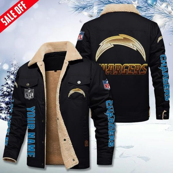 Los Angeles Chargers Personalized Sherpa Fleece Trucker Jacket DMHL0554