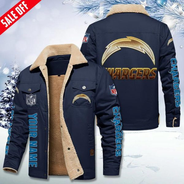 Los Angeles Chargers Personalized Sherpa Fleece Trucker Jacket DMHL0554