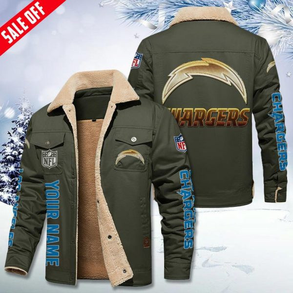 Los Angeles Chargers Personalized Sherpa Fleece Trucker Jacket DMHL0554