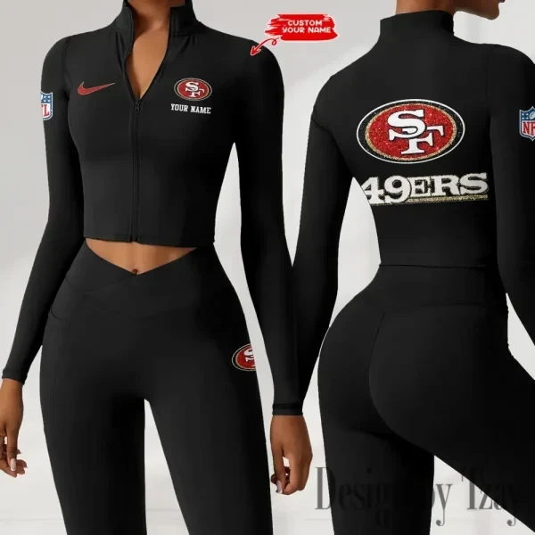 San Francisco 49ers Zipper Sports Top Women Gym Long Sleeve for Fitness SPTZSTW129