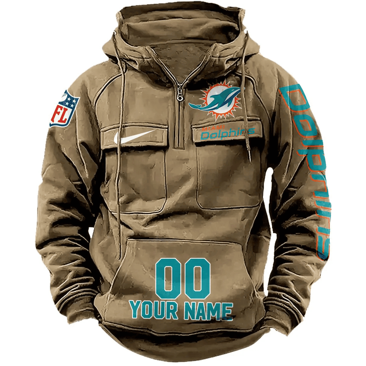 Miami Dolphins Vintage Men Hoodie AZVMHD081