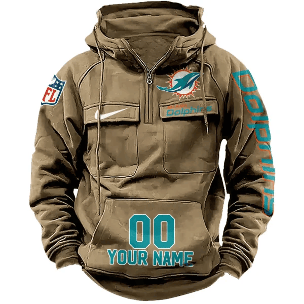 Miami Dolphins Vintage Men Hoodie AZVMHD081