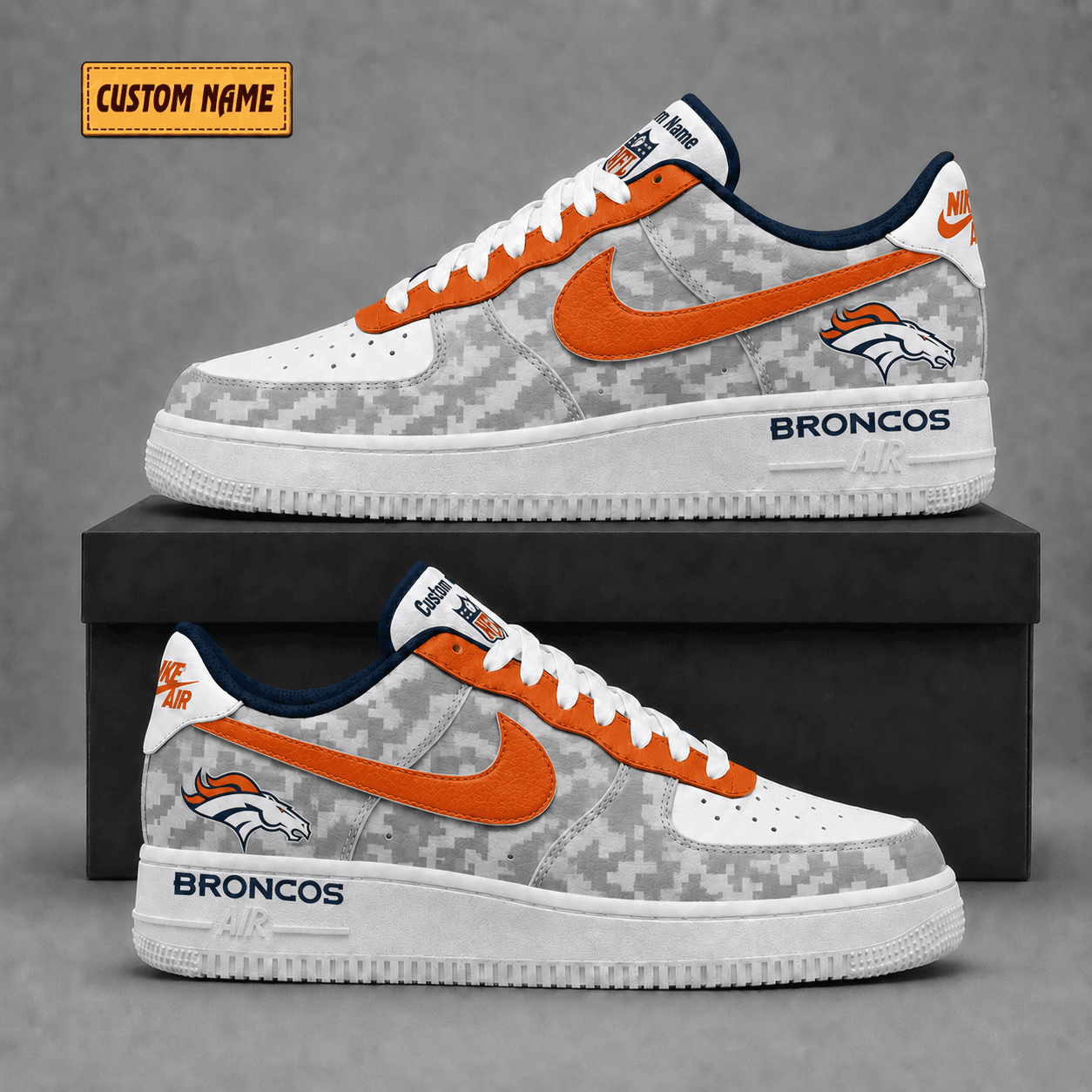 Denver Broncos | Premium NFL Fear The Team AF1 Sneakers - VA36226