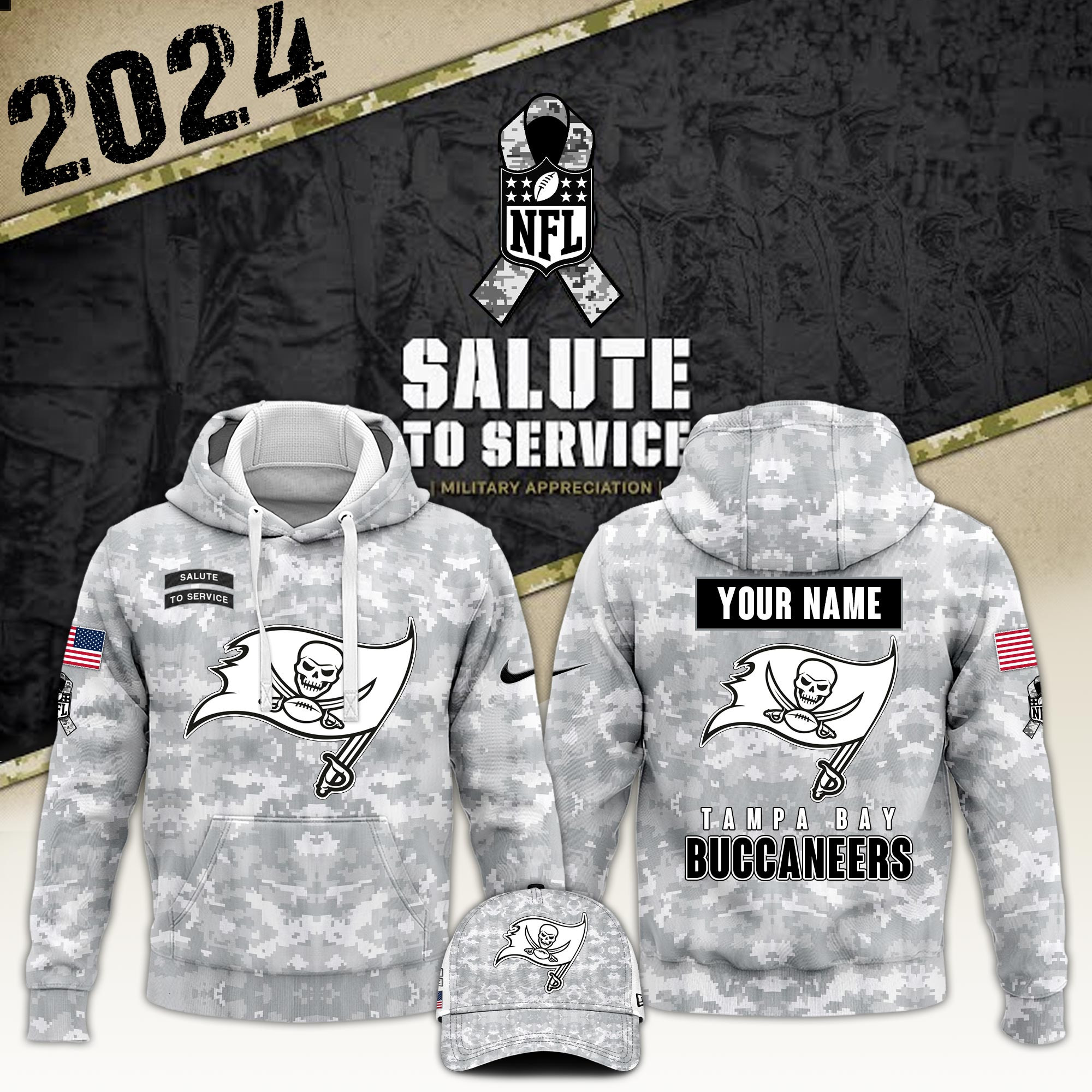 Tampa Bay Buccaneers Veterans Day Hoodie VTR4129