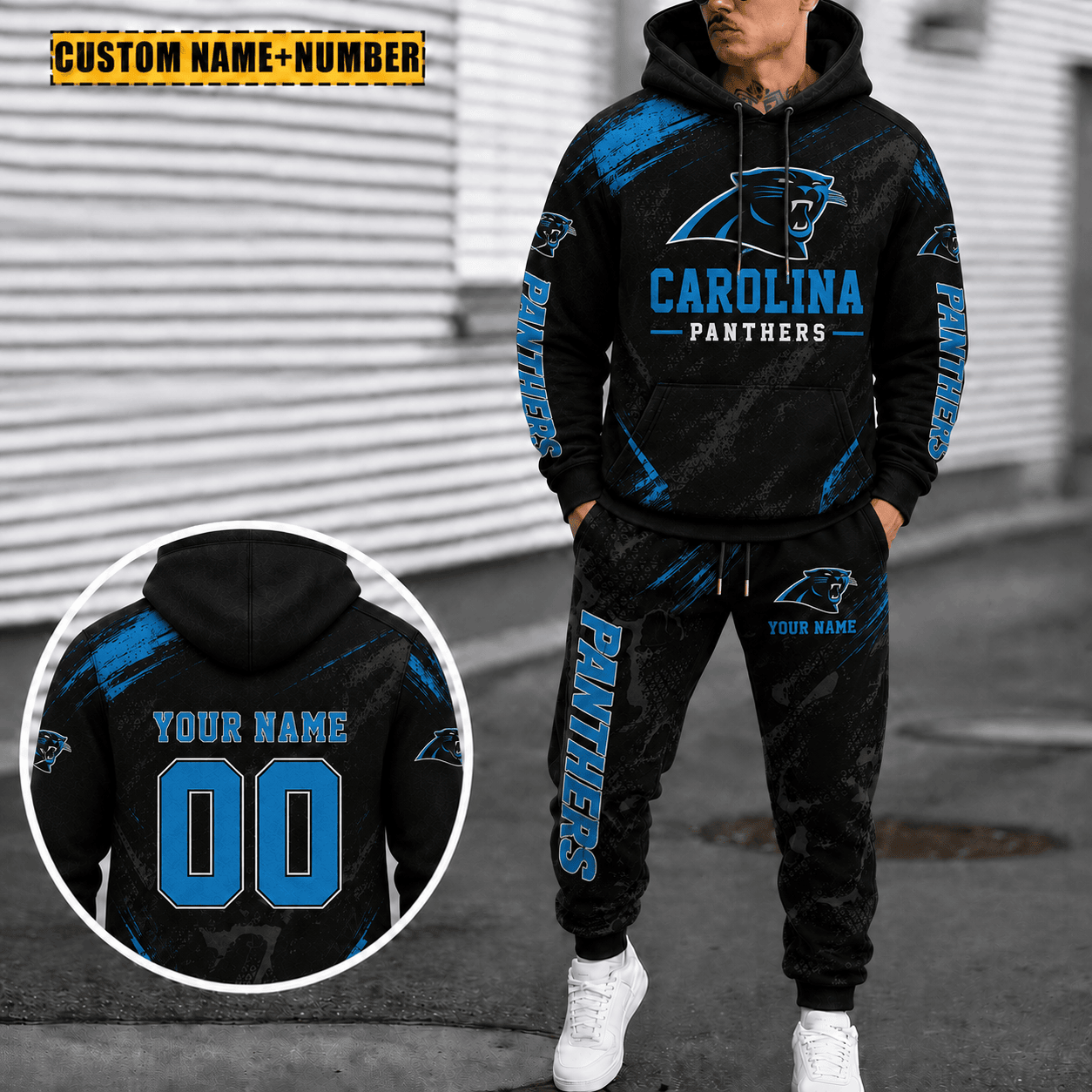 Carolina Panthers Personalized Combo Hoodie And Sweatpants Gift For Fan VA1081