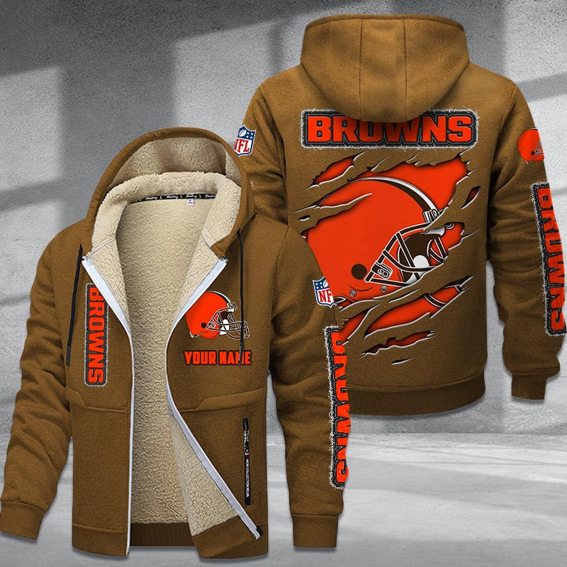 Cleveland Browns DMTZ0361 Premium Sherpa-Lined Winter Hoodie – Personalized Edition