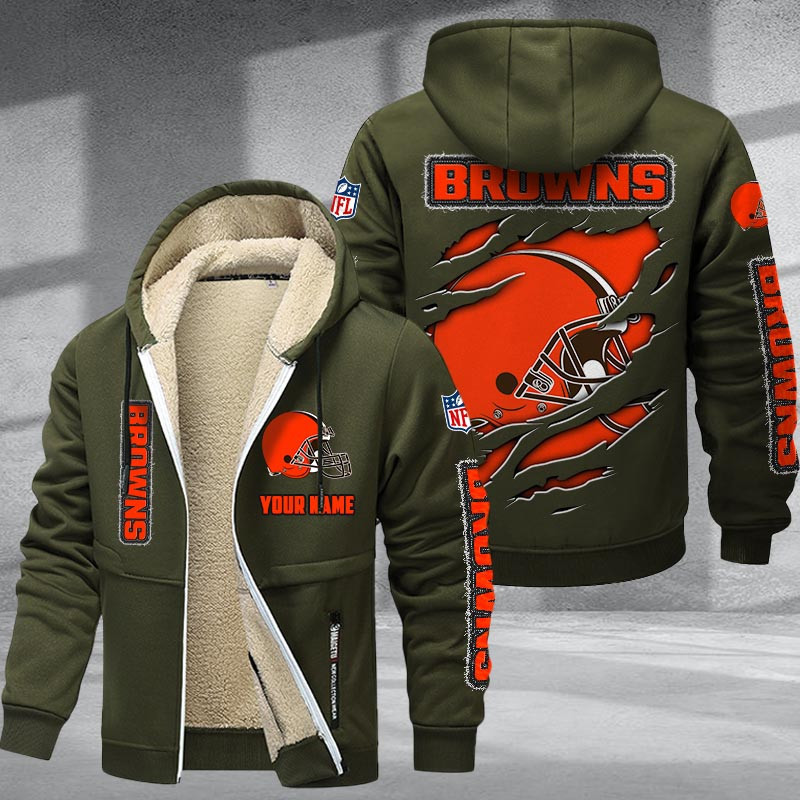Cleveland Browns DMTZ0361 Premium Sherpa-Lined Winter Hoodie – Personalized Edition