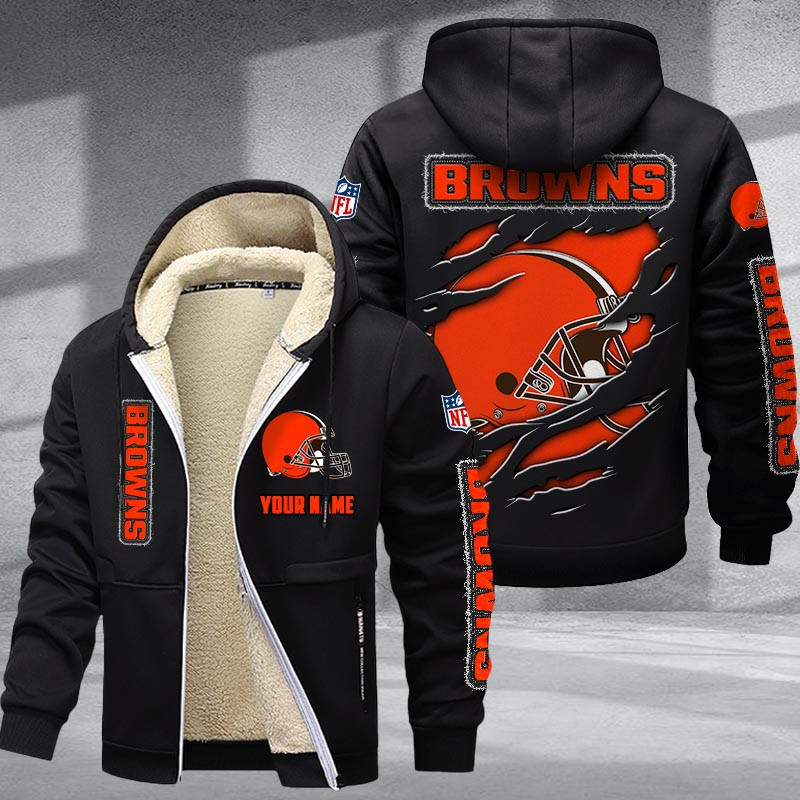Cleveland Browns DMTZ0361 Premium Sherpa-Lined Winter Hoodie – Personalized Edition