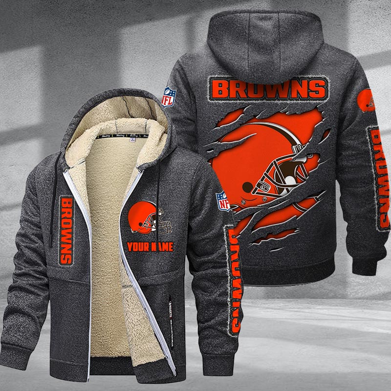 Cleveland Browns DMTZ0361 Premium Sherpa-Lined Winter Hoodie – Personalized Edition