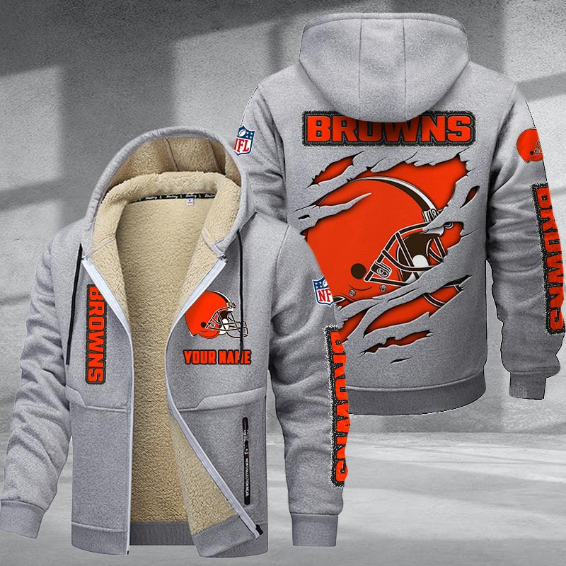 Cleveland Browns DMTZ0361 Premium Sherpa-Lined Winter Hoodie – Personalized Edition