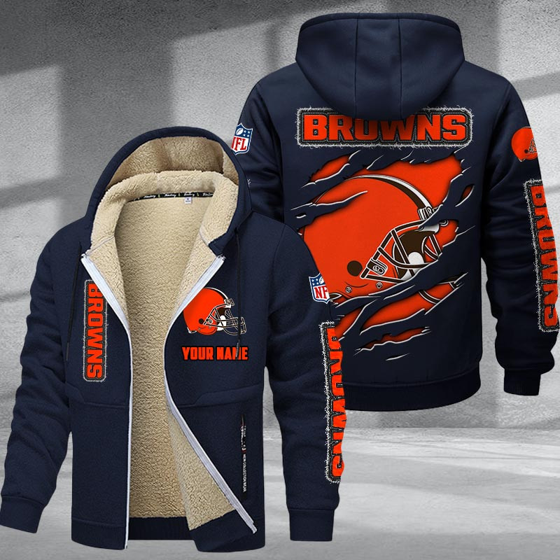 Cleveland Browns DMTZ0361 Premium Sherpa-Lined Winter Hoodie – Personalized Edition