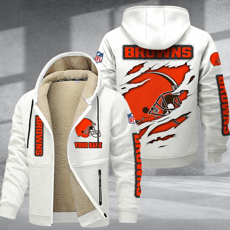 Cleveland Browns DMTZ0361 Premium Sherpa-Lined Winter Hoodie – Personalized Edition