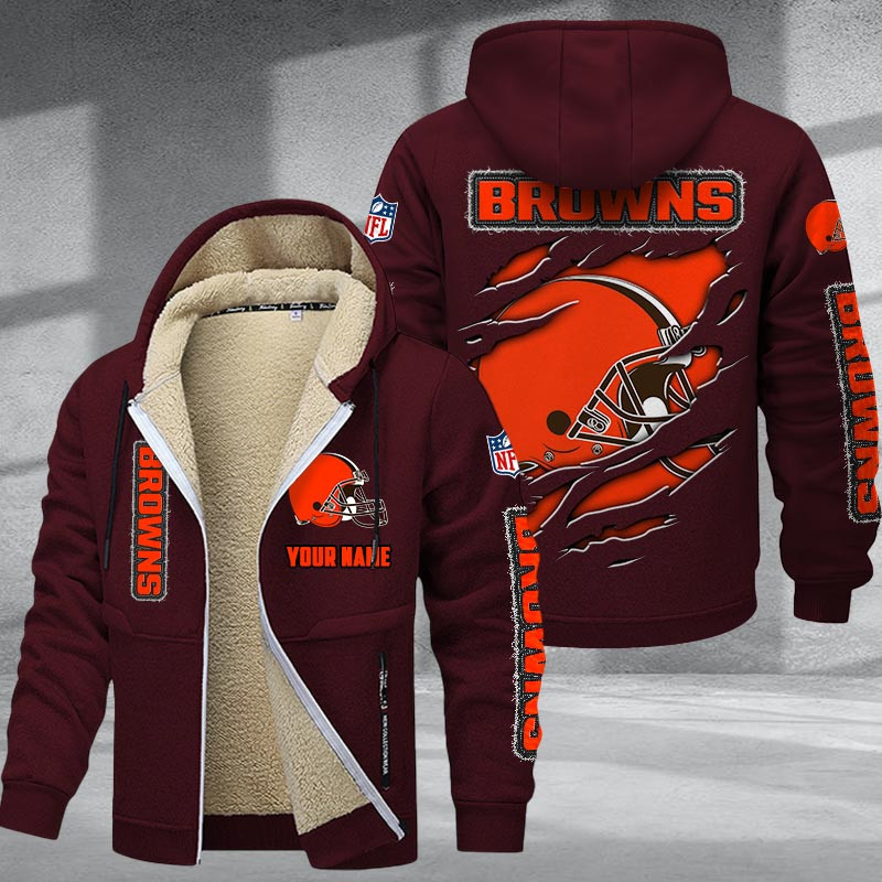 Cleveland Browns DMTZ0361 Premium Sherpa-Lined Winter Hoodie – Personalized Edition