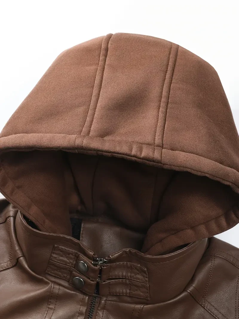 Premium & Ultra-Thick Leather Jacket with Fleece Hood - Cleveland Browns PHVK8404