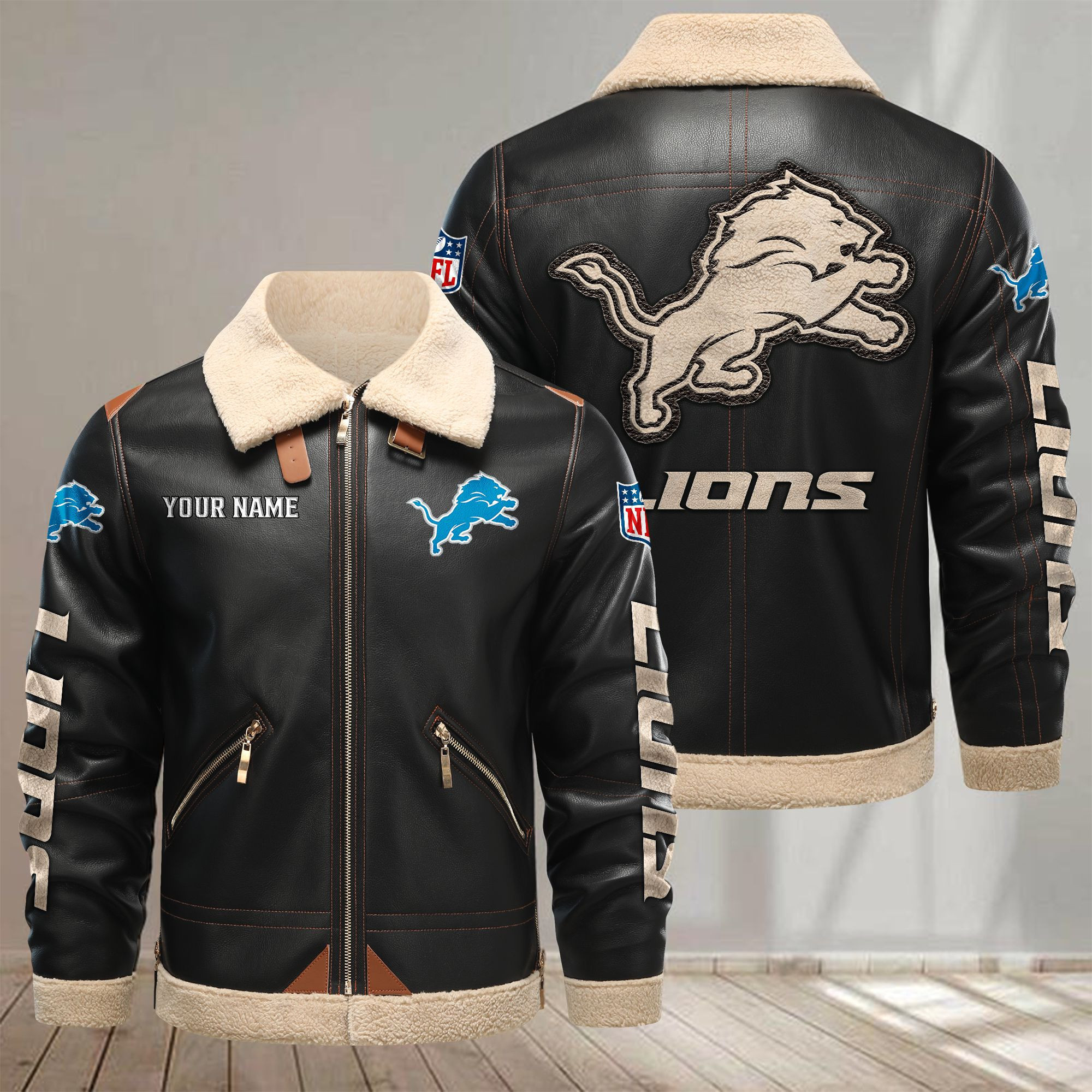Detroit Lions VITPL081 Leather Jacket – Premium & Ultra-Thick Leather Jacket
