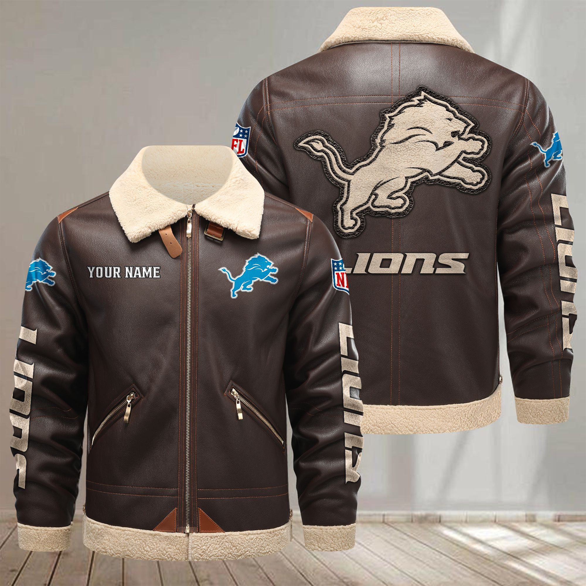 Detroit Lions VITPL081 Leather Jacket – Premium & Ultra-Thick Leather Jacket