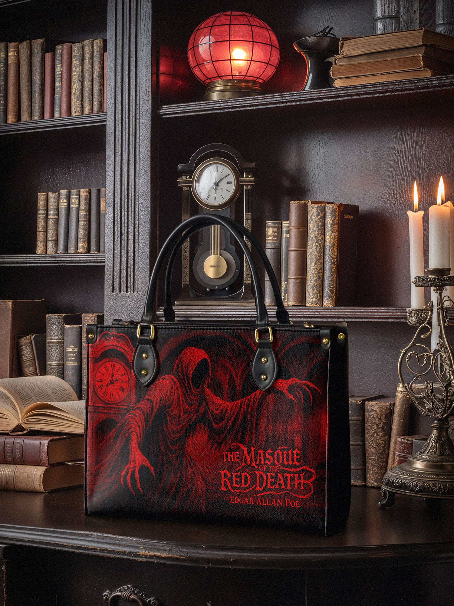 "The Masque Of The Red Death" Leather Handbag