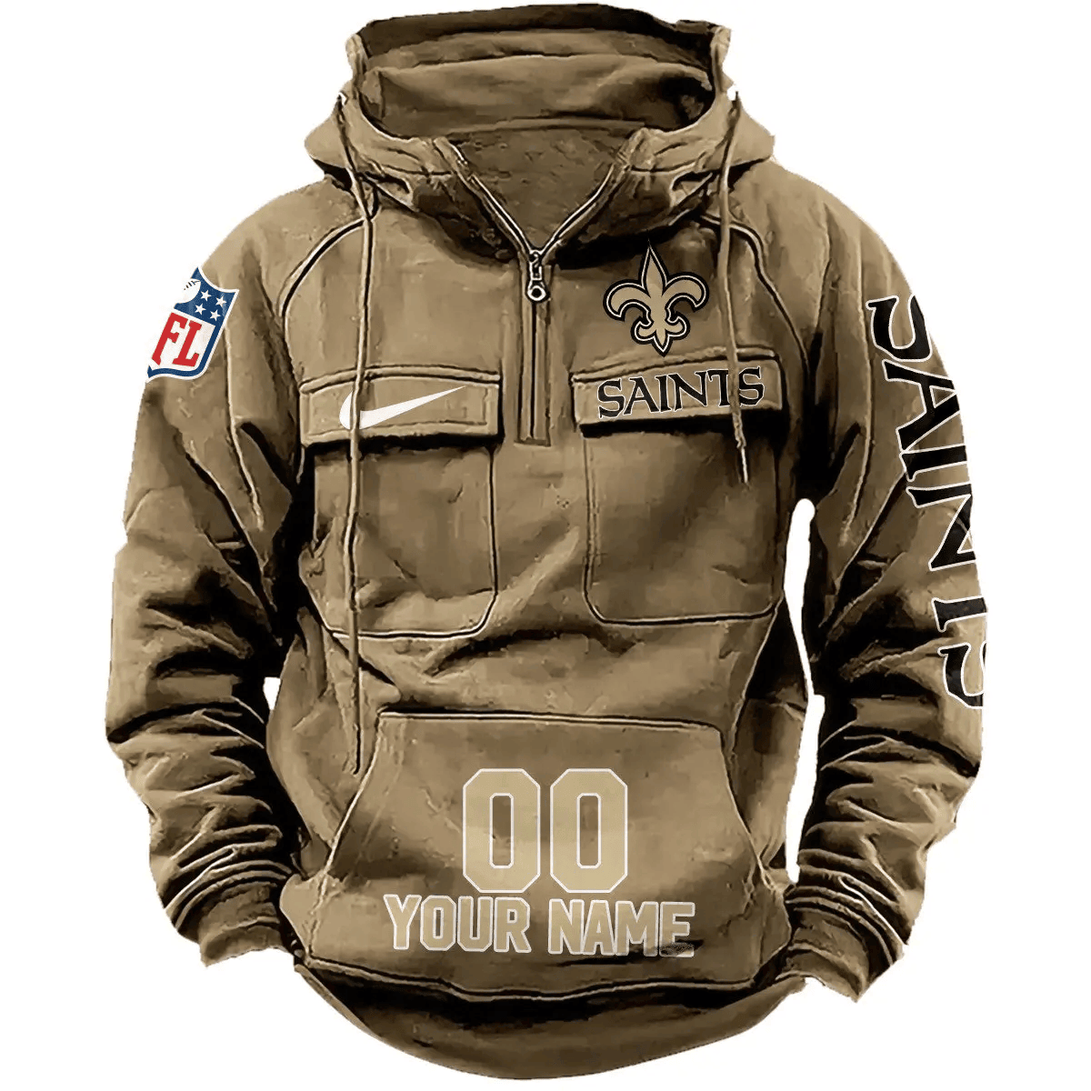 New Orleans Saints Vintage Men Hoodie AZVMHD084