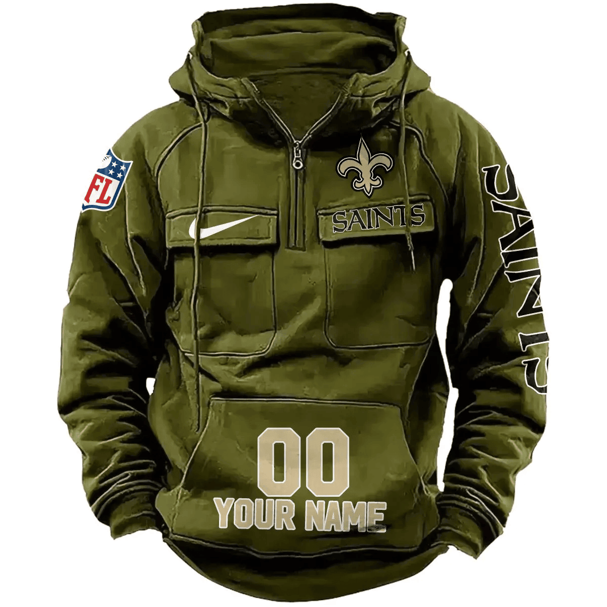 New Orleans Saints Vintage Men Hoodie AZVMHD084