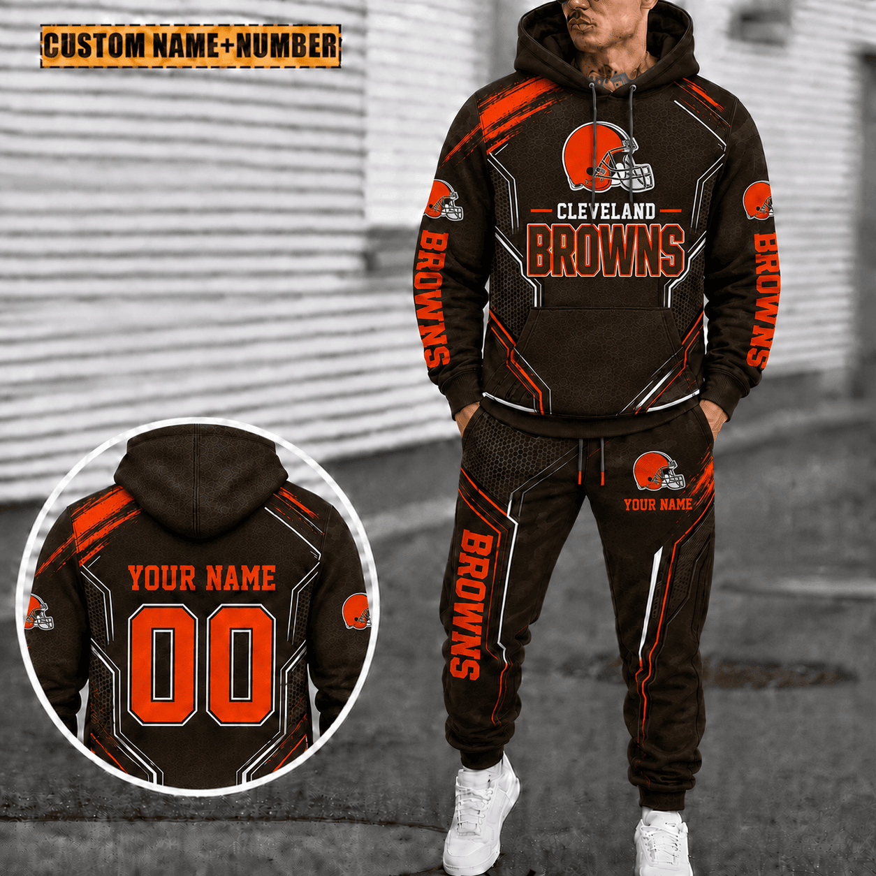 Cleveland Browns Personalized Combo Hoodie And Sweatpants Gift For Fan VAN5003