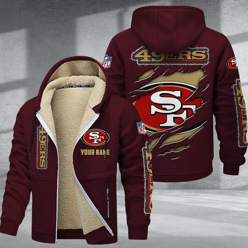 San Francisco 49ers DMTZ0381 Premium Sherpa-Lined Winter Hoodie – Personalized Edition