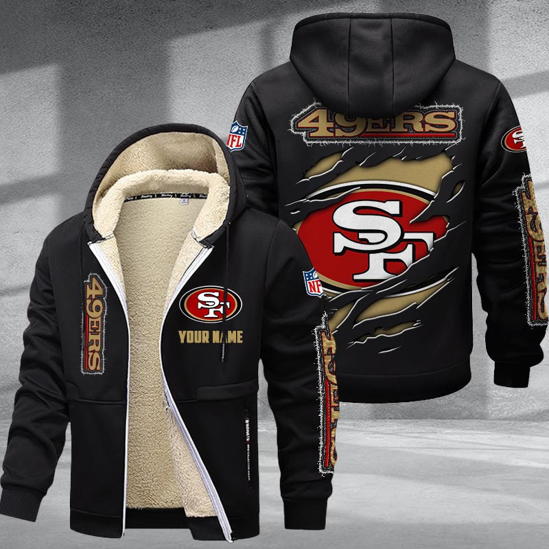 San Francisco 49ers DMTZ0381 Premium Sherpa-Lined Winter Hoodie – Personalized Edition