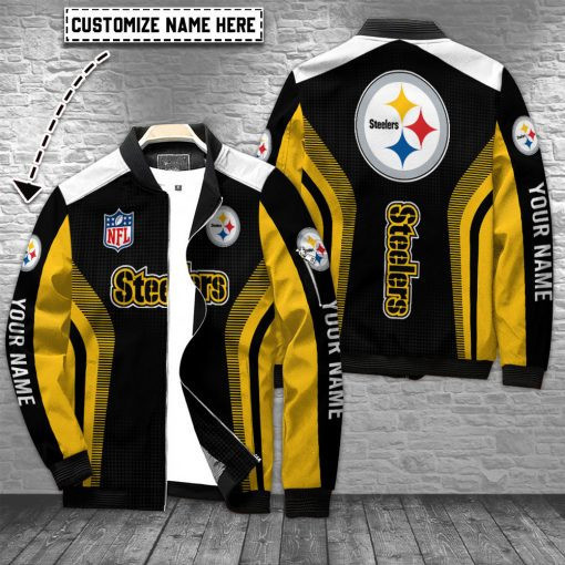 Pittsburgh Steelers Personalized Bomber Jacket BG748