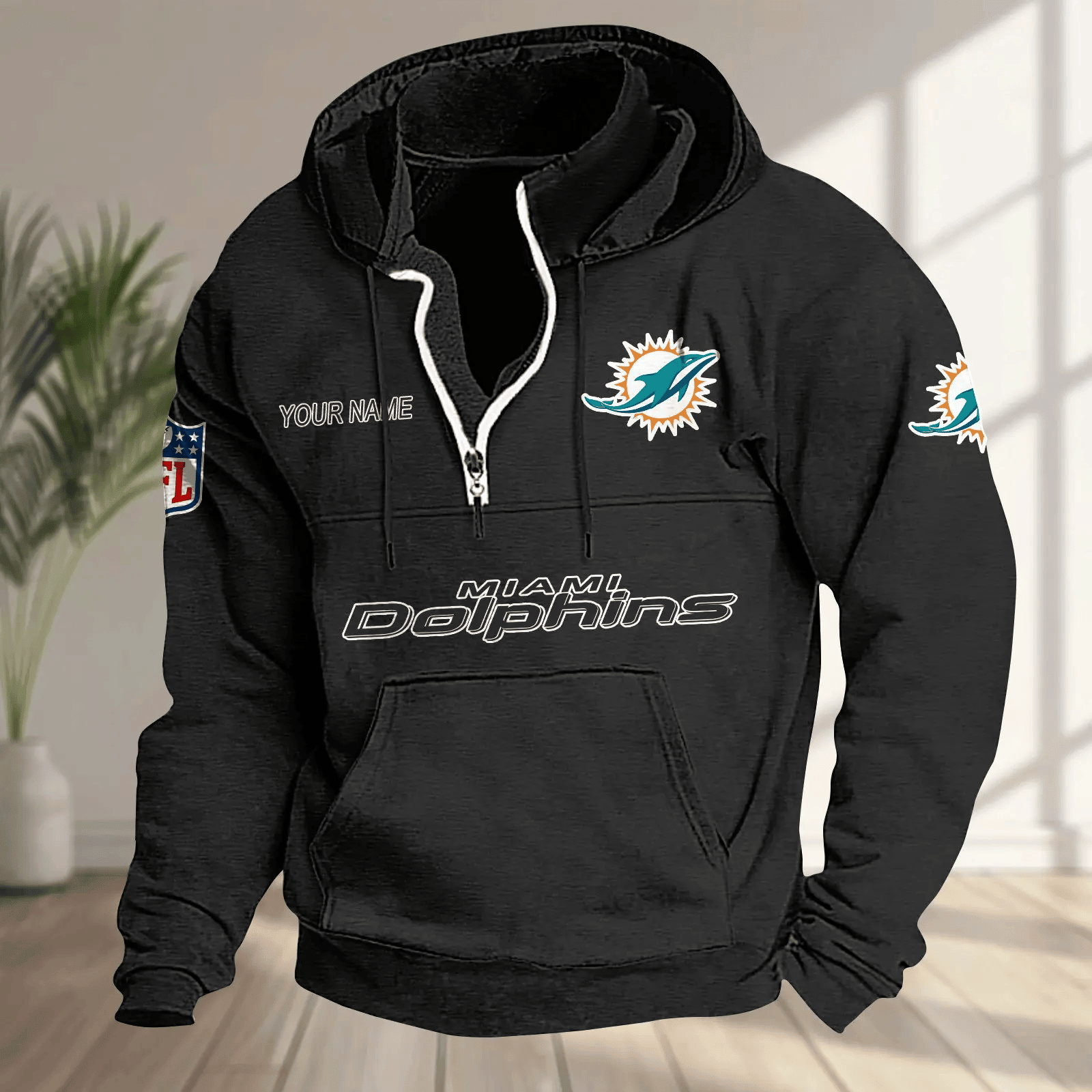 Miami Dolphins Half-zip Hoodie SPTHZHC020