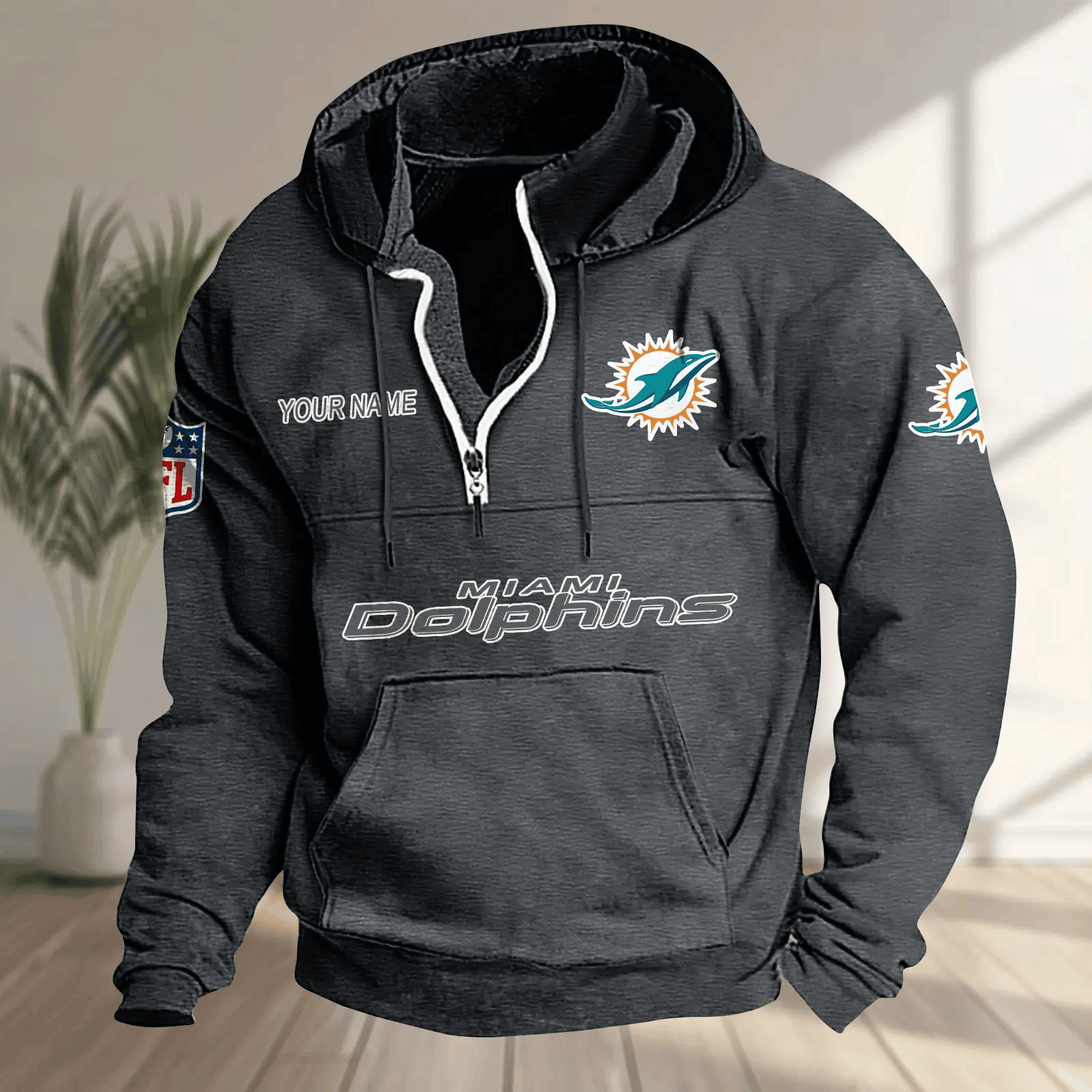 Miami Dolphins Half-zip Hoodie SPTHZHC020