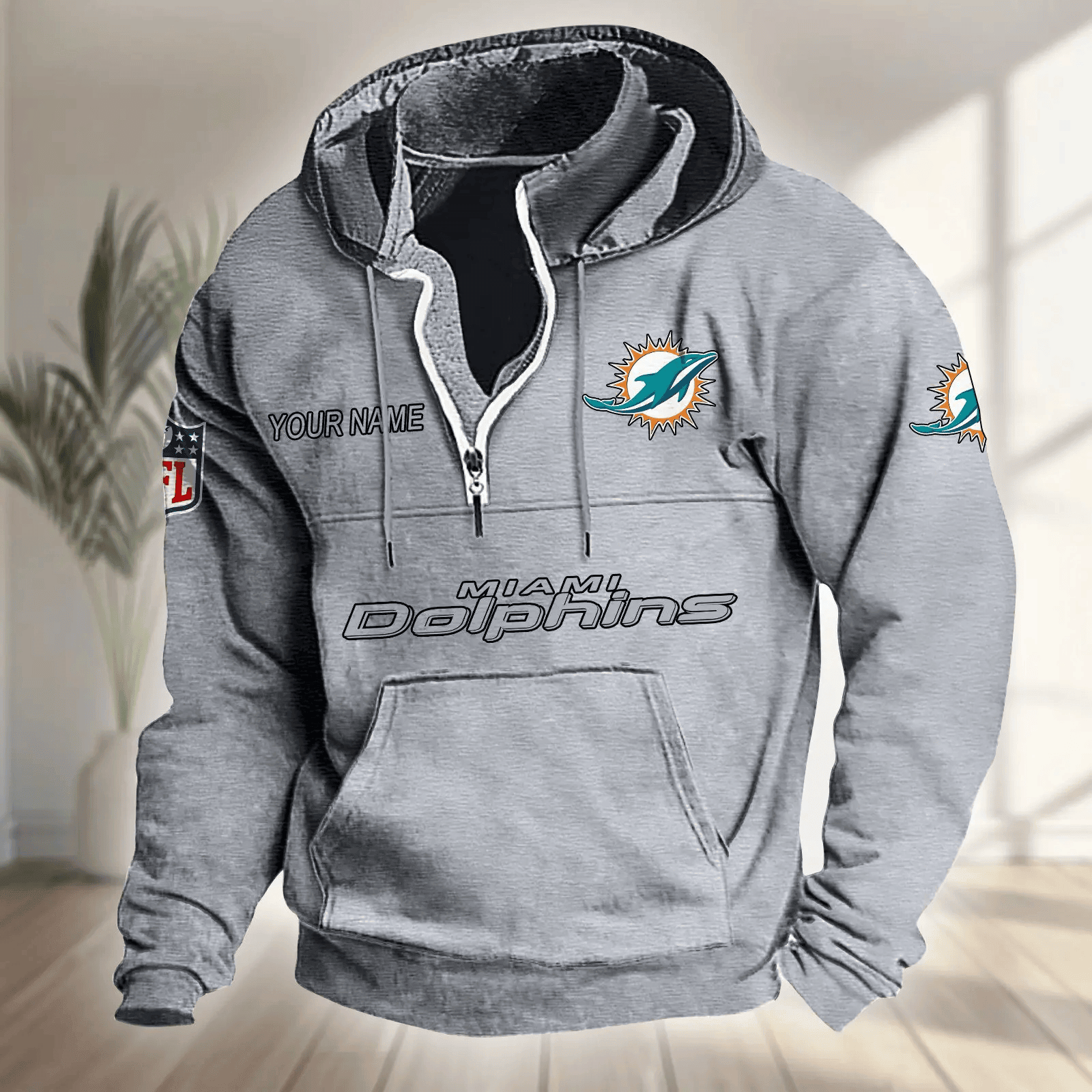 Miami Dolphins Half-zip Hoodie SPTHZHC020