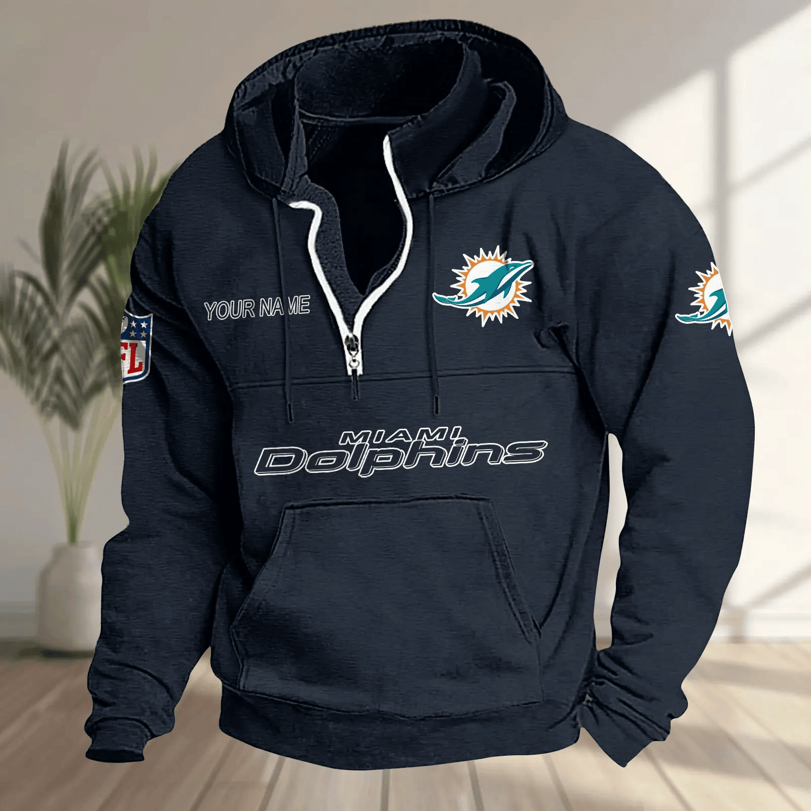 Miami Dolphins Half-zip Hoodie SPTHZHC020