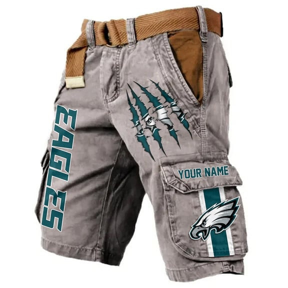 Philadelphia Eagles Pocket Print Cargo Shorts (Belt Not Included) S9MCS232