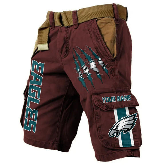 Philadelphia Eagles Pocket Print Cargo Shorts (Belt Not Included) S9MCS232
