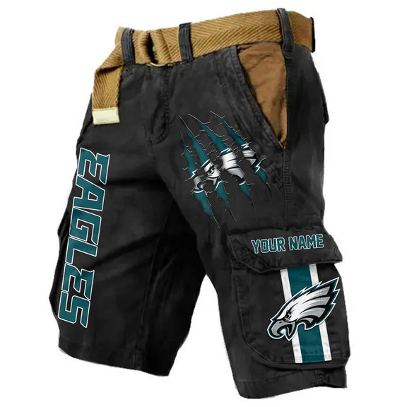 Philadelphia Eagles Pocket Print Cargo Shorts (Belt Not Included) S9MCS232