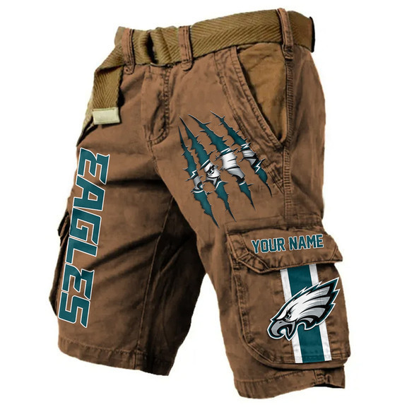 Philadelphia Eagles Pocket Print Cargo Shorts (Belt Not Included) S9MCS232