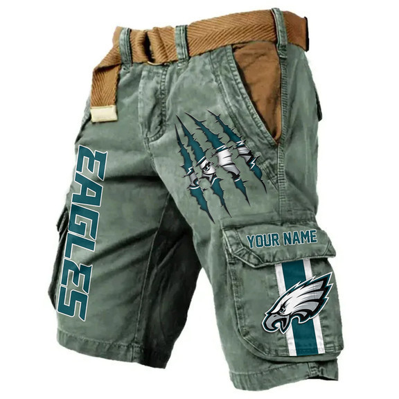 Philadelphia Eagles Pocket Print Cargo Shorts (Belt Not Included) S9MCS232