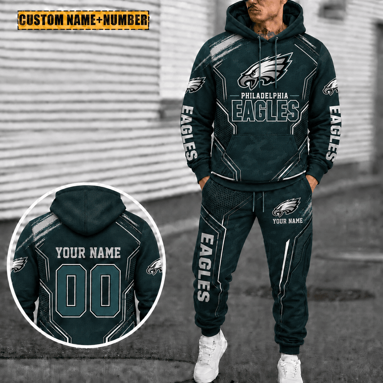 Philadelphia Eagles Personalized Combo Hoodie And Sweatpants Gift For Fan VAN5022