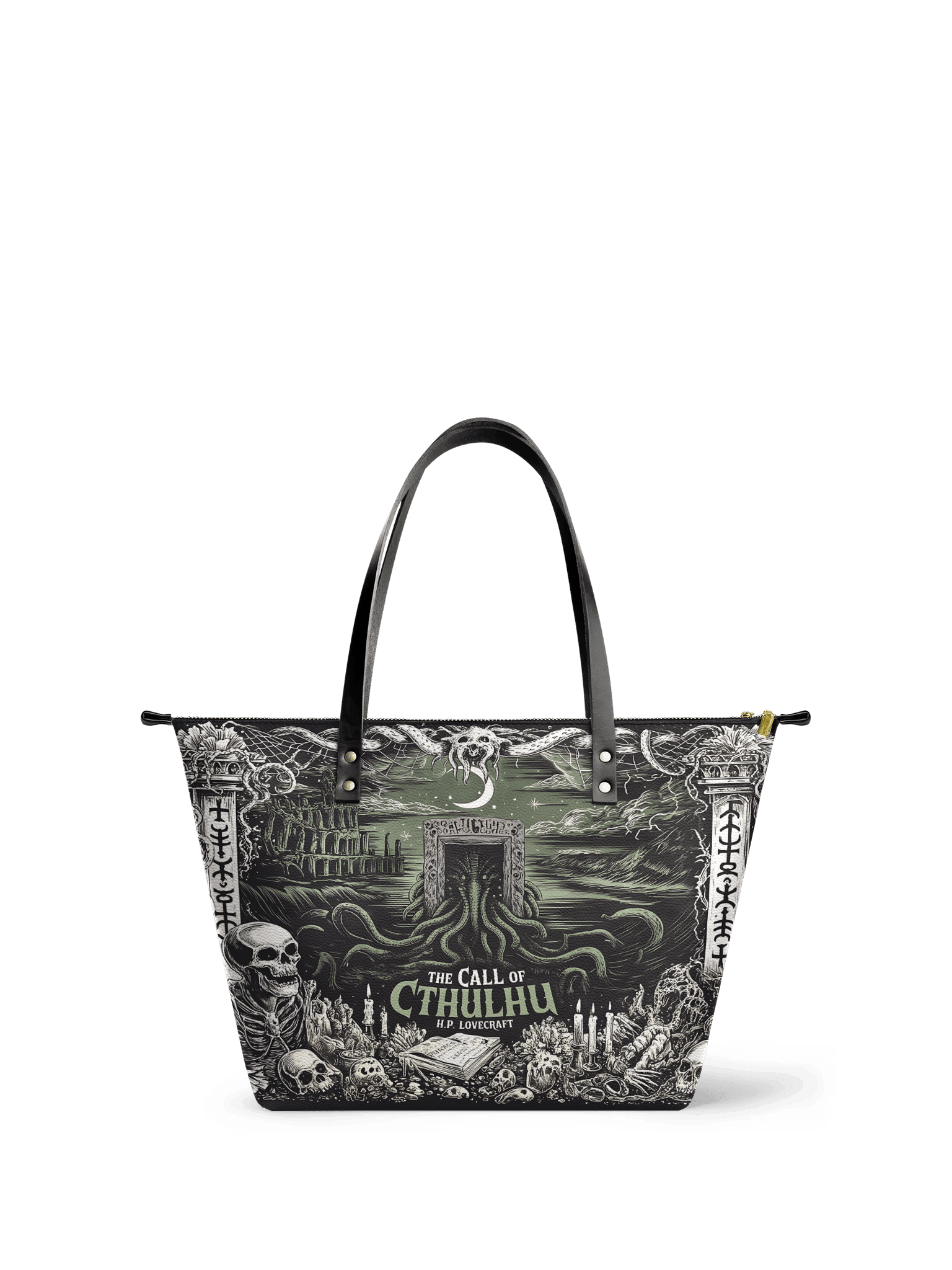 "The Call Of Cthulhu" Leather Tote Bag