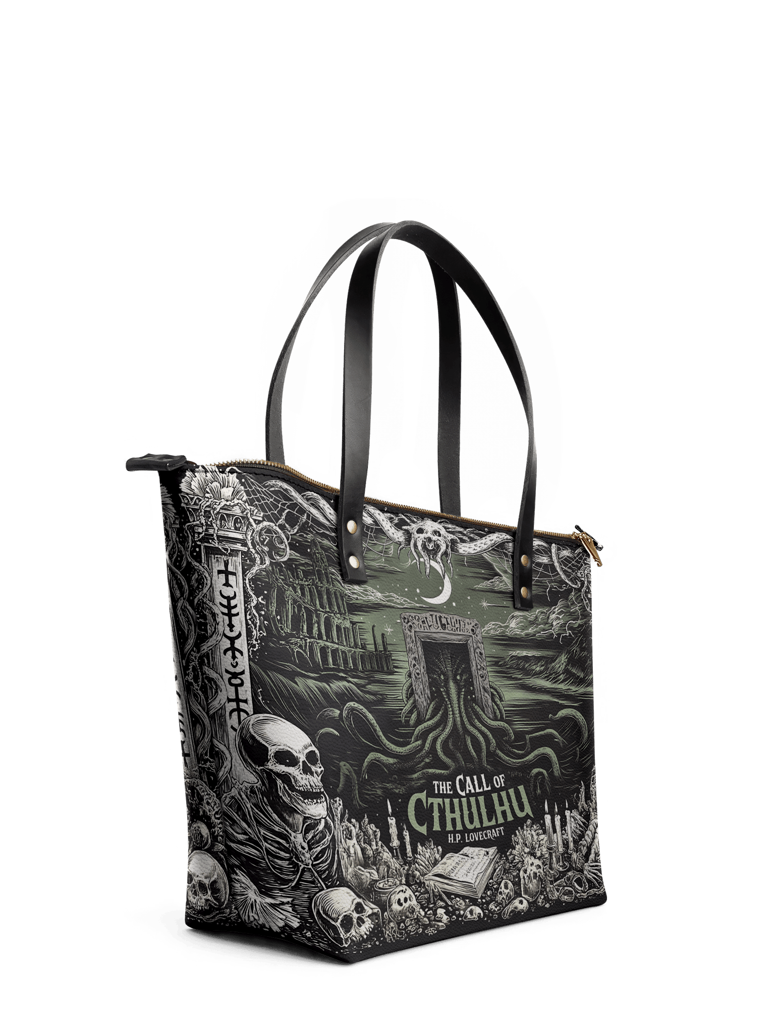 "The Call Of Cthulhu" Leather Tote Bag