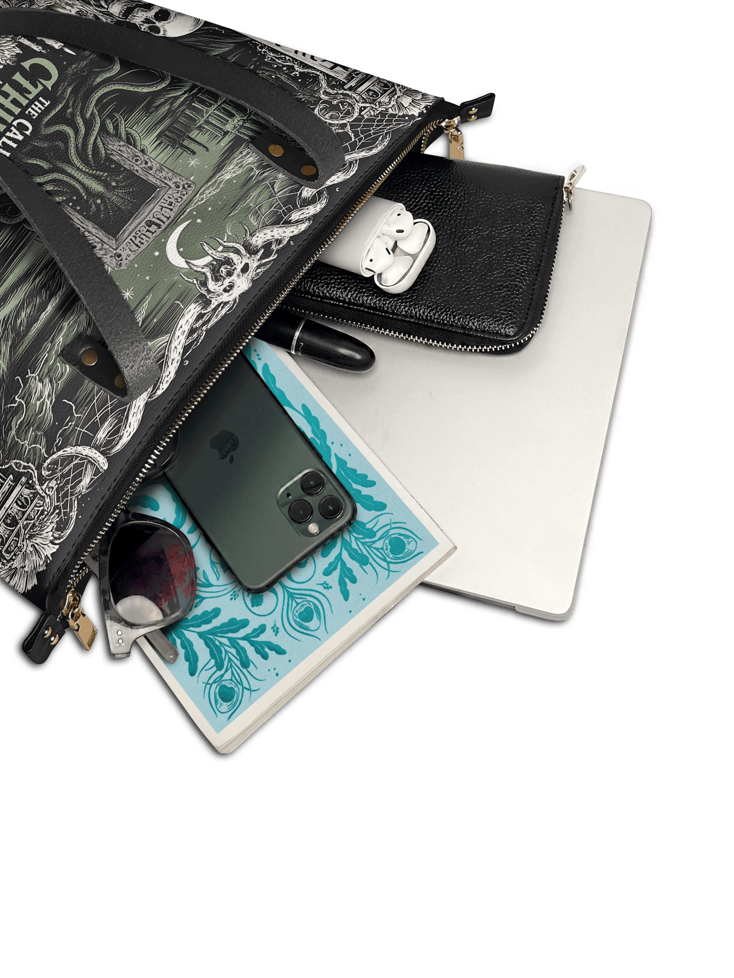 "The Call Of Cthulhu" Leather Tote Bag