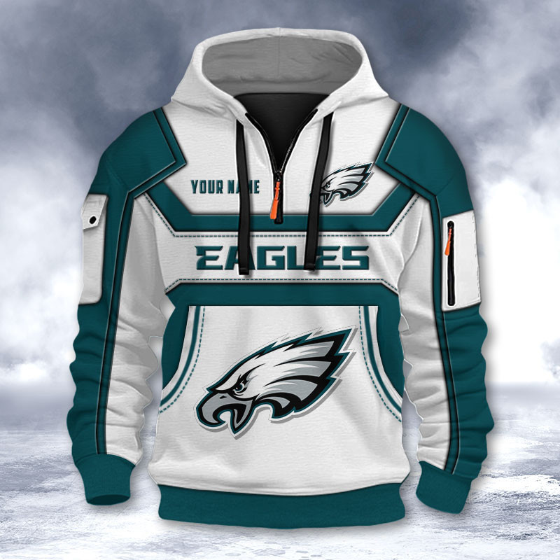 Philadelphia Eagles DMHT2645 3D Half-zip Hoodie