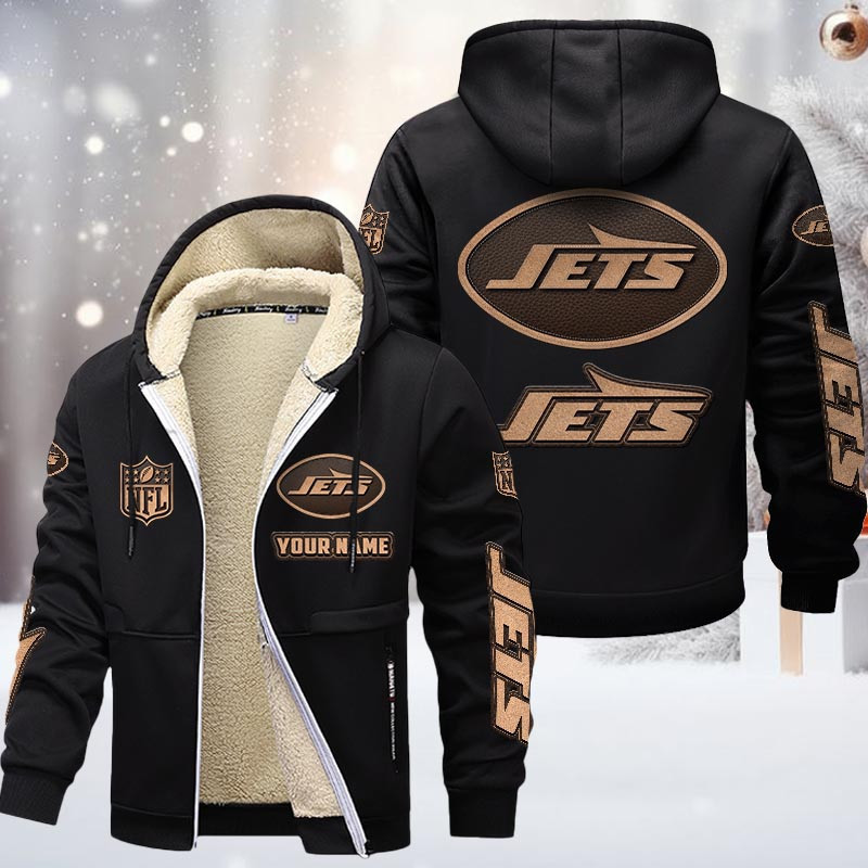 New York Jets DMTZ0862 Premium Sherpa-Lined Winter Hoodie – Personalized Edition