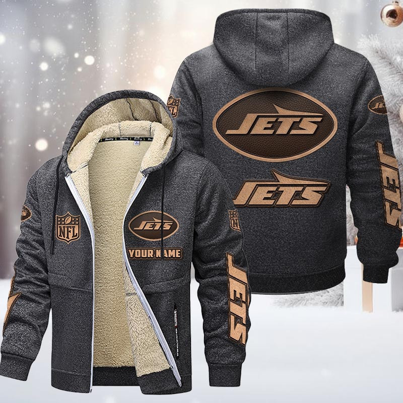 New York Jets DMTZ0862 Premium Sherpa-Lined Winter Hoodie – Personalized Edition