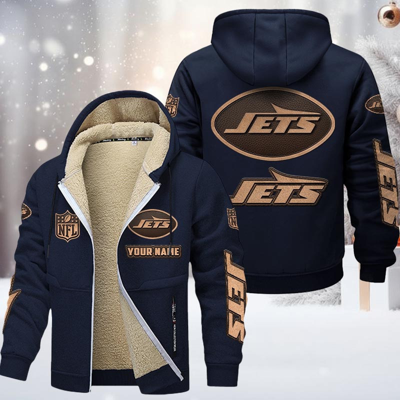 New York Jets DMTZ0862 Premium Sherpa-Lined Winter Hoodie – Personalized Edition