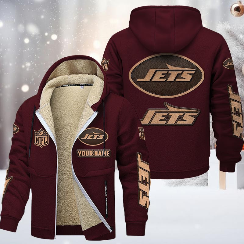 New York Jets DMTZ0862 Premium Sherpa-Lined Winter Hoodie – Personalized Edition