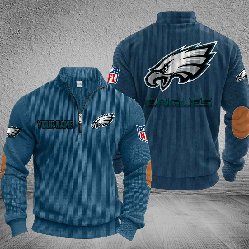 Philadelphia Eagles DMSH0294 Stand Collar Half-zip Sweatshirt Multicolor